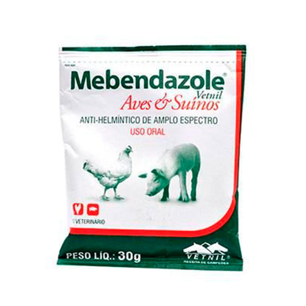 Mebendazole Para Aves e Suínos Vetnil - 30g Mebendazole Para Aves e Suínos Vetnil - 30g