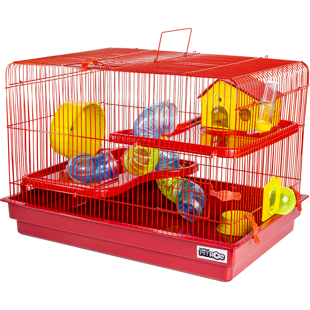 Gaiola Hamster 2 Andares Big Space Vermelha Jel Plast Gaiola Hamster 2 Andares Big Space Vermelha Jel Plast