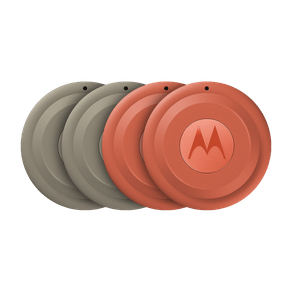 Moto Tag 2 - 4 unidades Rastreador Motorola Bluetooth, UWB, compativel com Android (app Localizador), IP68 - 4 unidades - Bege/Laranja
