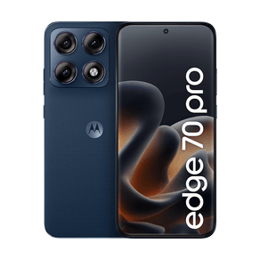 Smartphone Motorola Edge 70 Pro 5G 256GB 24GB (12GB RAM+12GB Ram Boost), 4 câmeras de 50MP, Tela 1.5K extreme AMOLED 144Hz, Bateria 6500 mAh, IP68/IP69 - Azul Escuro