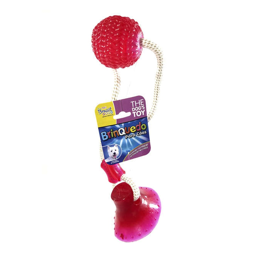 Brinquedo Mordedor Bola Com Ventosa Rosa Para Cães The Pets Brasil Brinquedo Mordedor Bola Com Ventosa Rosa Para Cães The Pets Brasil