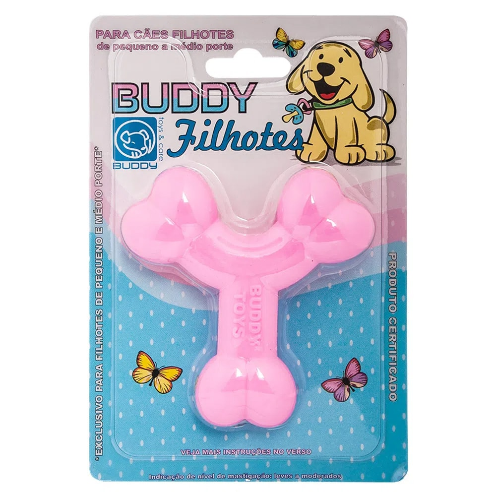 Brinquedo Para Cães Filhotes Ossinho Rosa Buddy Toys Brinquedo Para Cães Filhotes Ossinho Rosa Buddy Toys