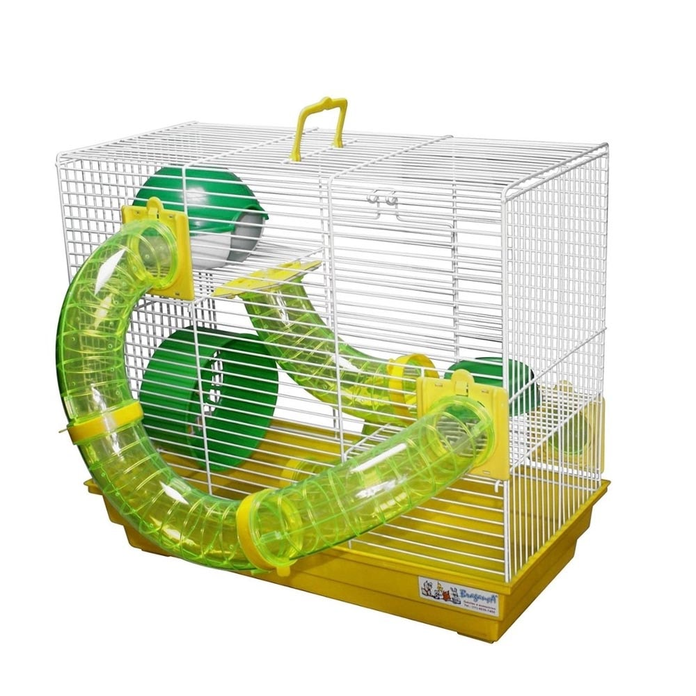 Gaiola Hamster Tubos 3 andares Bragança Amarelo GR158 Gaiola Hamster Tubos 3 andares Bragança Amarelo GR158