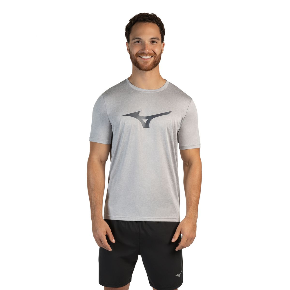 Camiseta de Corrida Mizuno Run Spark Mescla M Cinza