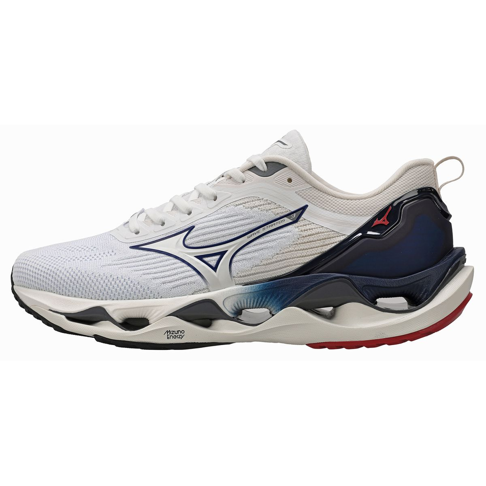 Tênis de Corrida Mizuno Wave Stratos 3 43 Branco Tênis de Corrida Mizuno Wave Stratos 3 43 Branco