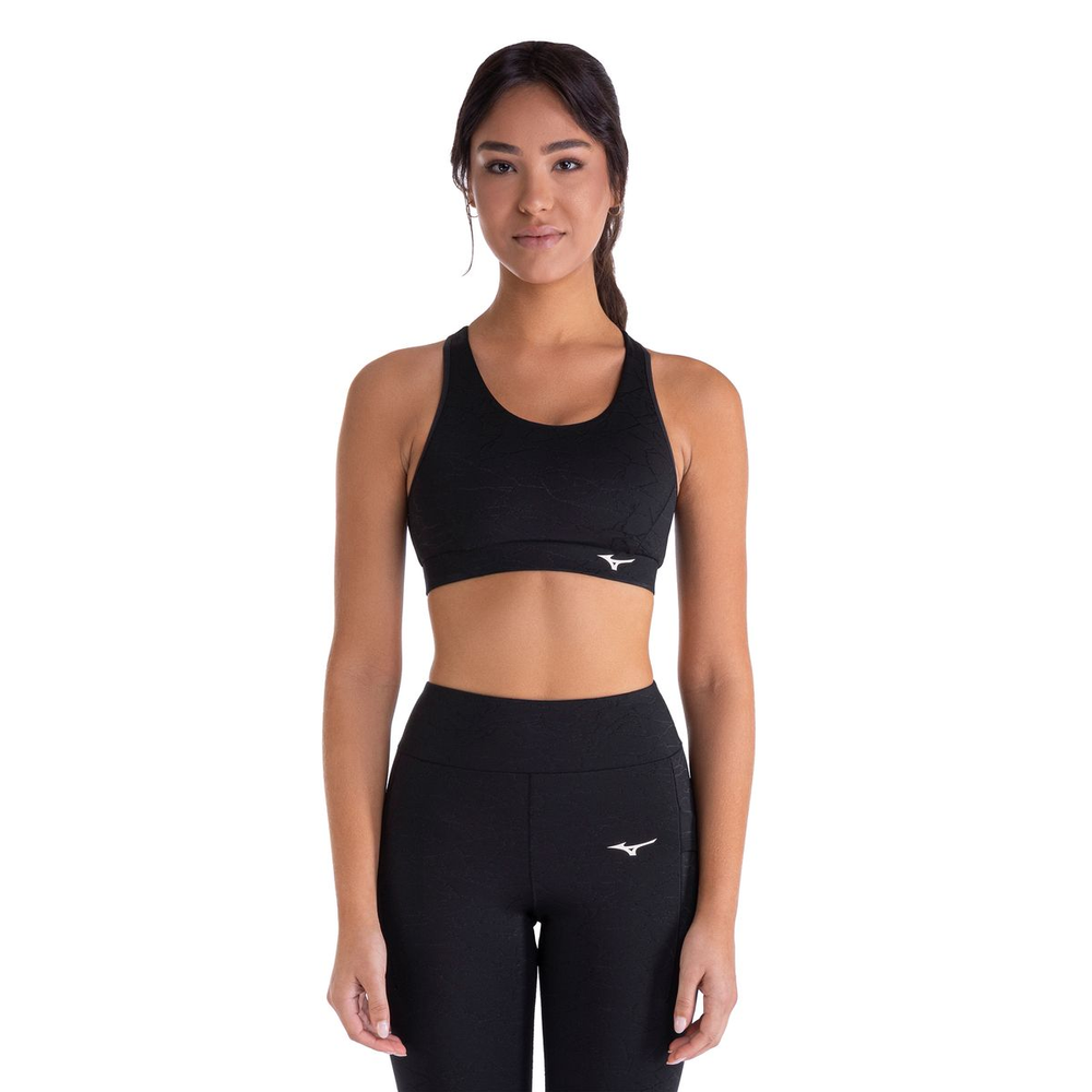 Top de Treino Mizuno Jacquard New Feminino G Preto