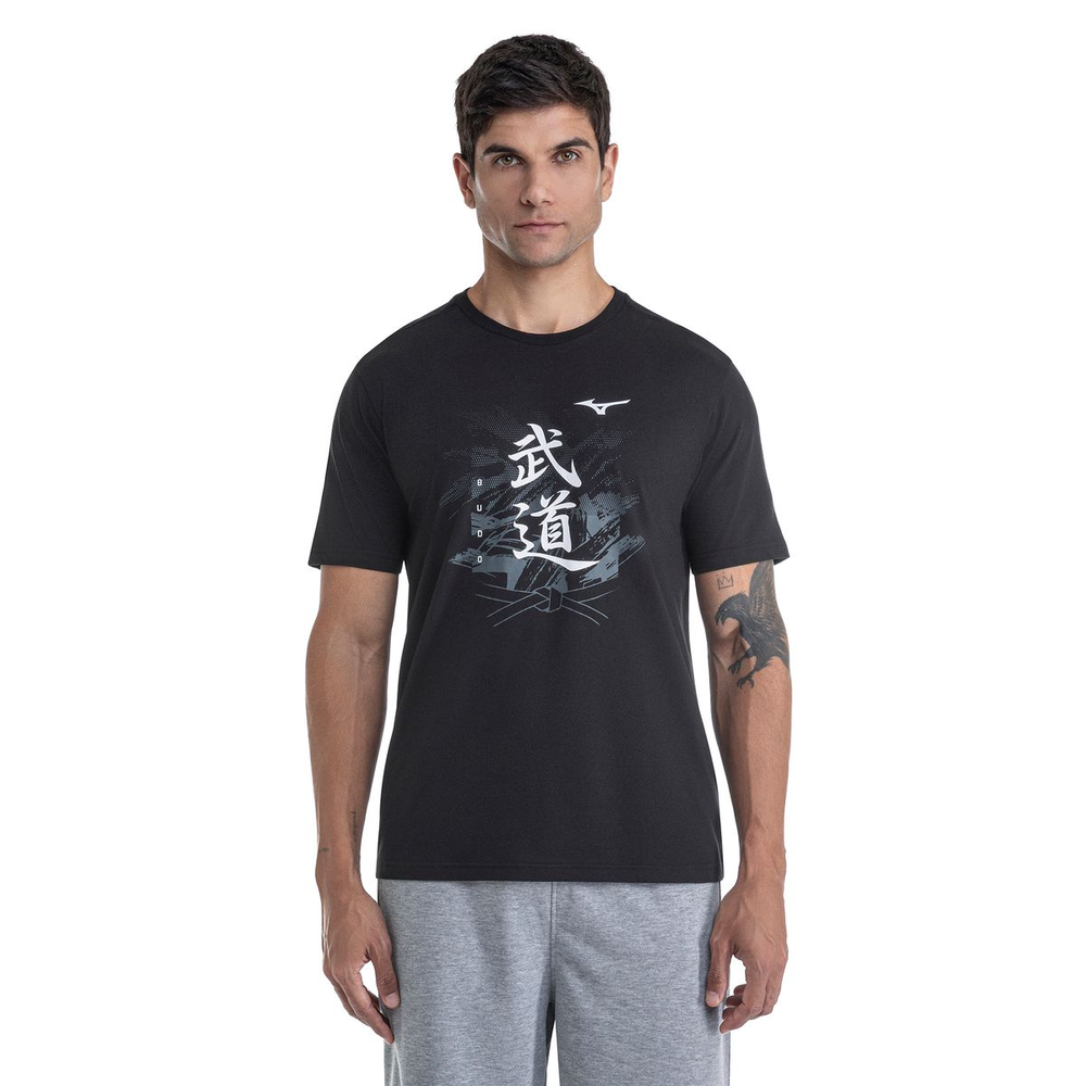 Camiseta Manga Curta Mizuno Stamp 2 Masculina P Preto Camiseta Manga Curta Mizuno Stamp 2 Masculina P Preto