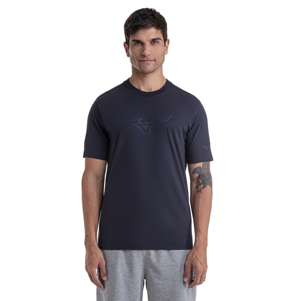 Camiseta Casual Mizuno Big Logo Masculina P Azul Camiseta Casual Mizuno Big Logo Masculina P Azul