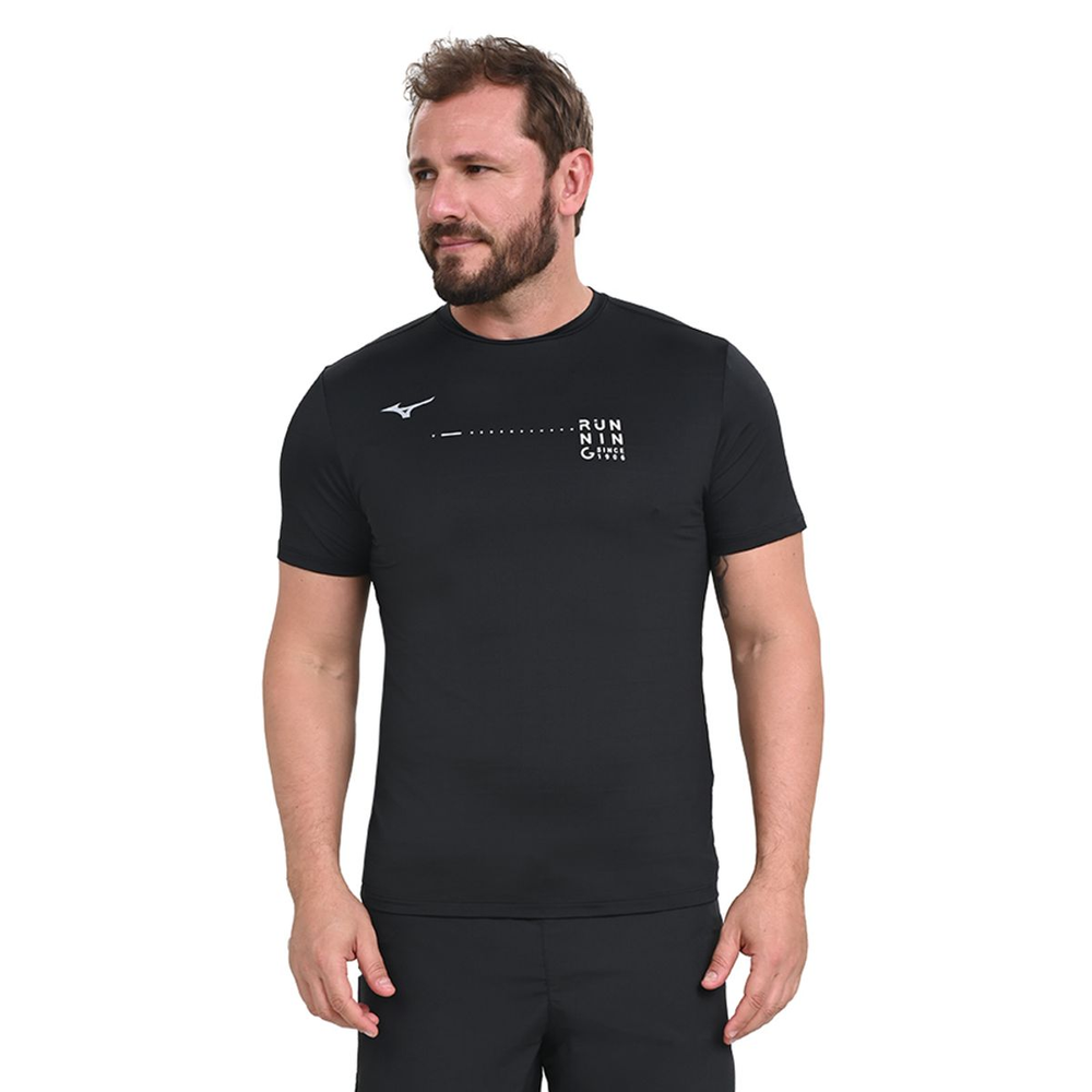 Camiseta de Treino Masculina Mizuno Focus Stamp P Preto