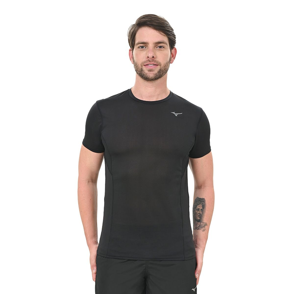 Camiseta de Treino Masculina Mizuno DryAeroFlow P Preto Camiseta de Treino Masculina Mizuno DryAeroFlow P Preto