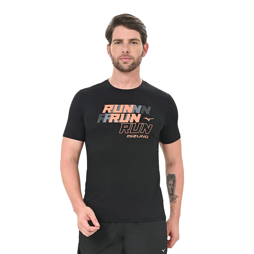 Camiseta de Corrida Masculina Mizuno Core EG Preto Camiseta de Corrida Masculina Mizuno Core EG Preto