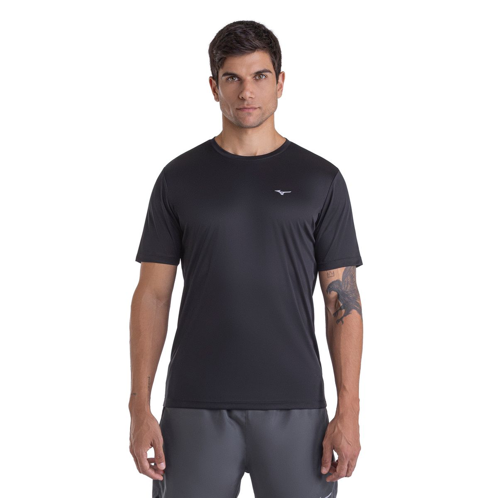 Camiseta de Corrida Masculina Mizuno Run Spark 2 G Preto Camiseta de Corrida Masculina Mizuno Run Spark 2 G Preto