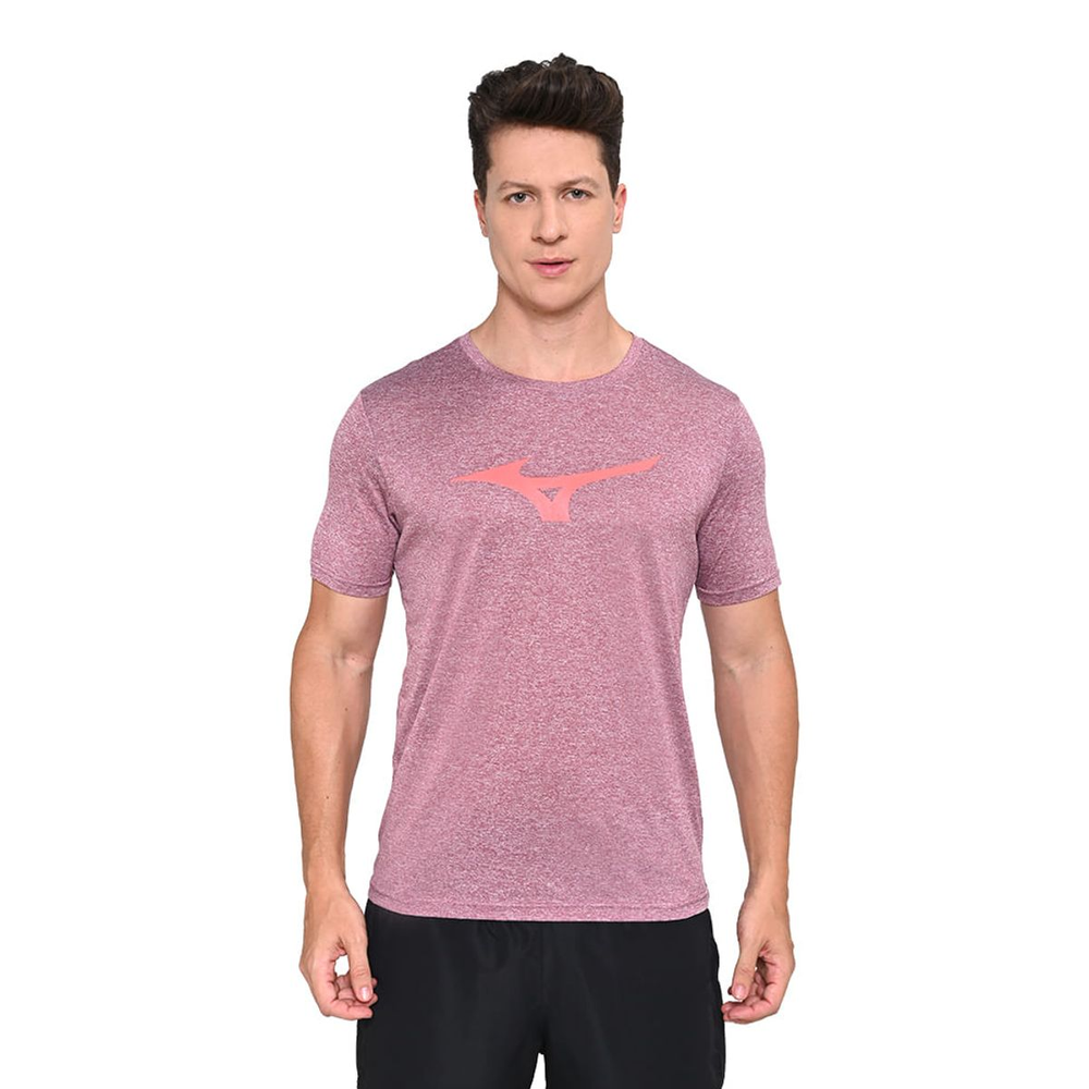 Camiseta de Corrida Mizuno Run Spark Mescla Masculina M Vermelho Camiseta de Corrida Mizuno Run Spark Mescla Masculina M Vermelho