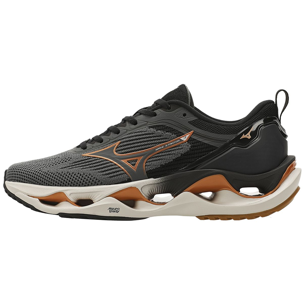 Tênis de Corrida Mizuno Wave Stratos 3 34 Cinza Tênis de Corrida Mizuno Wave Stratos 3 34 Cinza