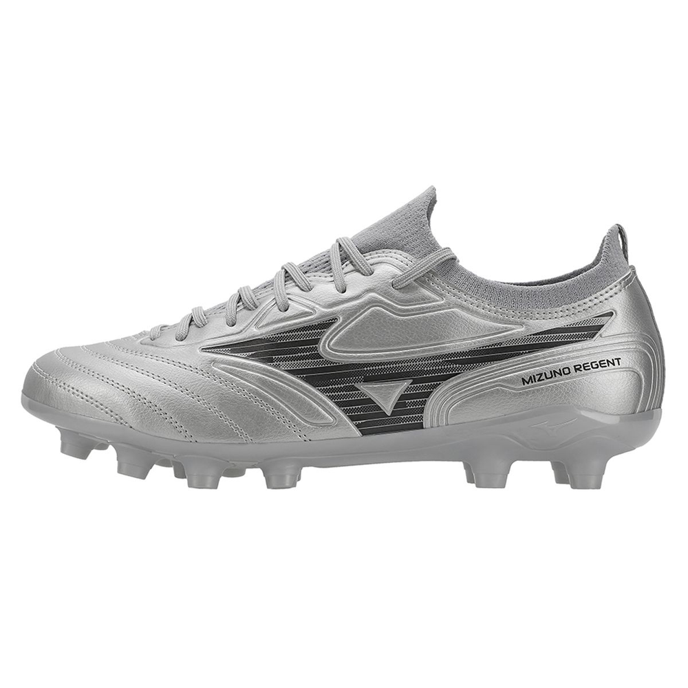 Chuteira de Campo Mizuno Regent MD 38 Prata Chuteira de Campo Mizuno Regent MD 38 Prata