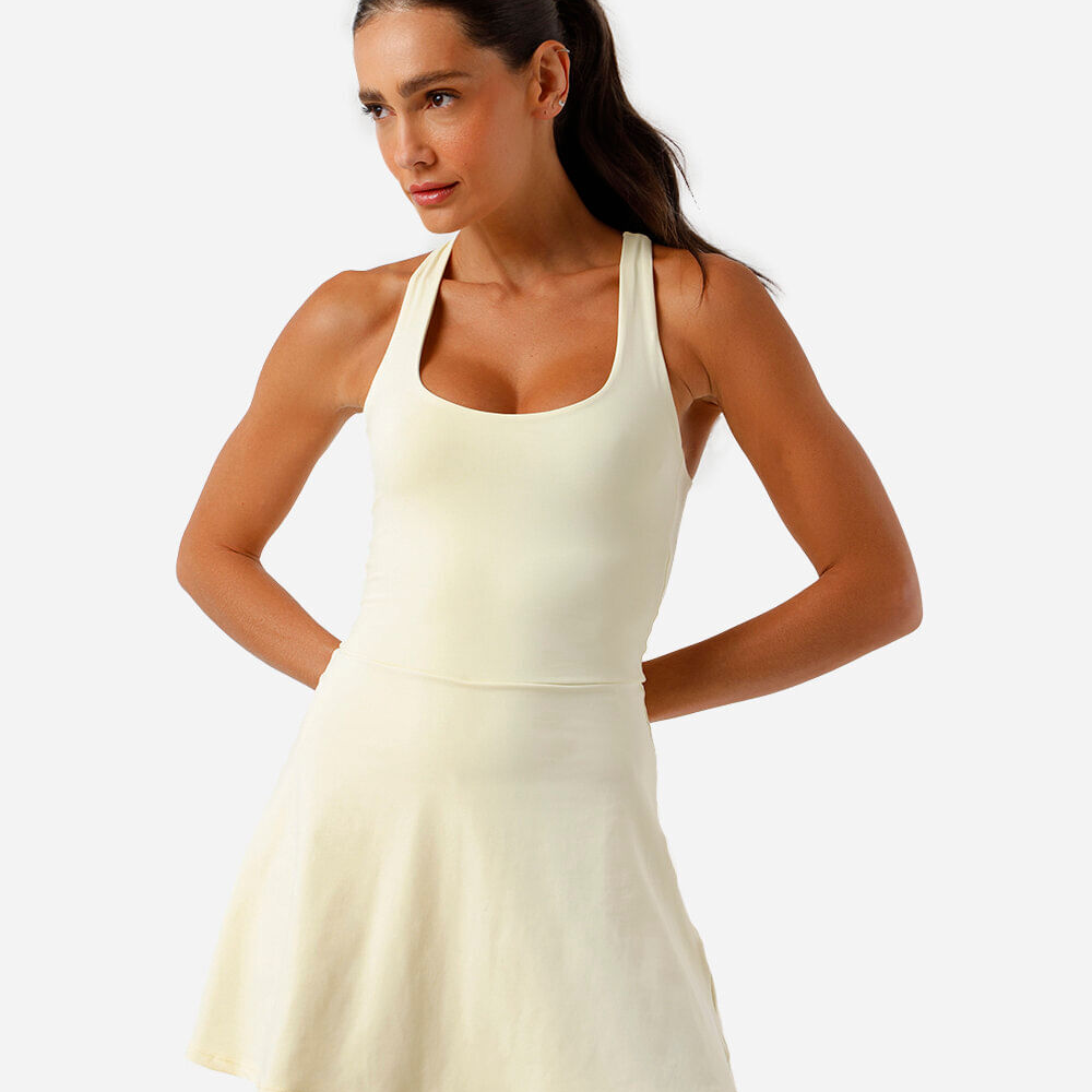 Vestido feminino costas transpassada amarelo Vestido feminino costas transpassada amarelo
