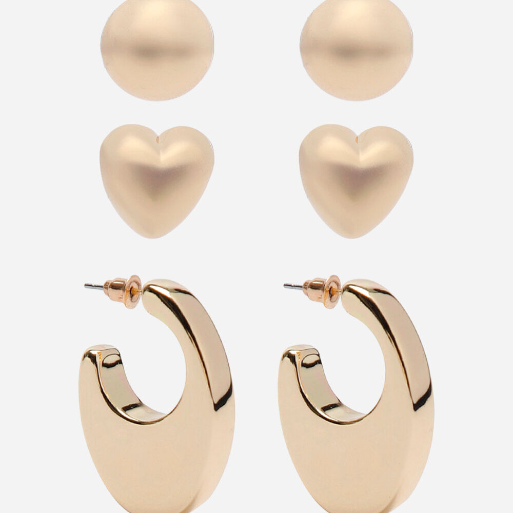 Kit de 3 brincos dourado Kit de 3 brincos dourado