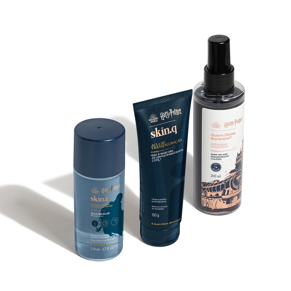 Combo Harry Potter: Body Splash 200ml + Água Micelar Facial 150ml + Gel de Limpeza Facial 2 em 1 100g Combo Harry Potter: Body Splash 200ml + Água Micelar Facial 150ml + Gel de Limpeza Facial 2 em 1 100g