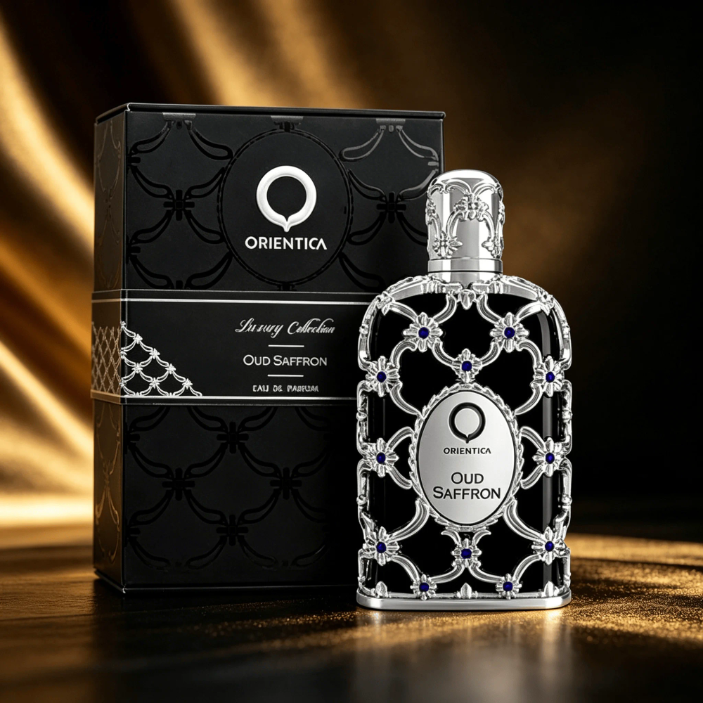 Orientica Luxury Collection Oud Saffron Eau De Parfum 2.7oz / 80ml Oriental, Vanilla, Saffron, Woody, Patchouli, Musk, Agar Wood Arabic Perfume for Men & Women