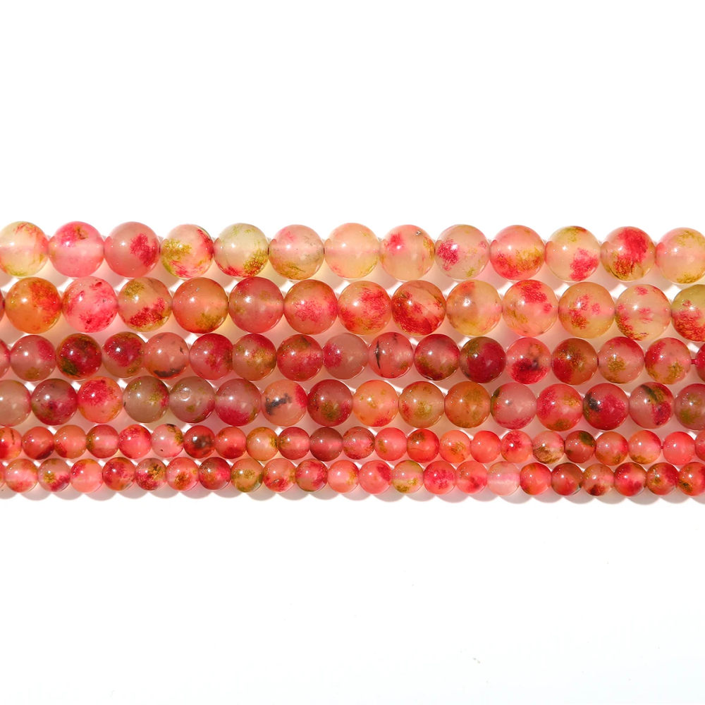 Fashion Natural Watermelon Crystal Stone Round Loose Spacer Beads For Jewelry Making DIY Handmade Bracelet Earrings Accessories Fashion Natural Watermelon Crystal Stone Round Loose Spacer Beads For Jewelry Making DIY Handmade Bracelet Earrings Accessories