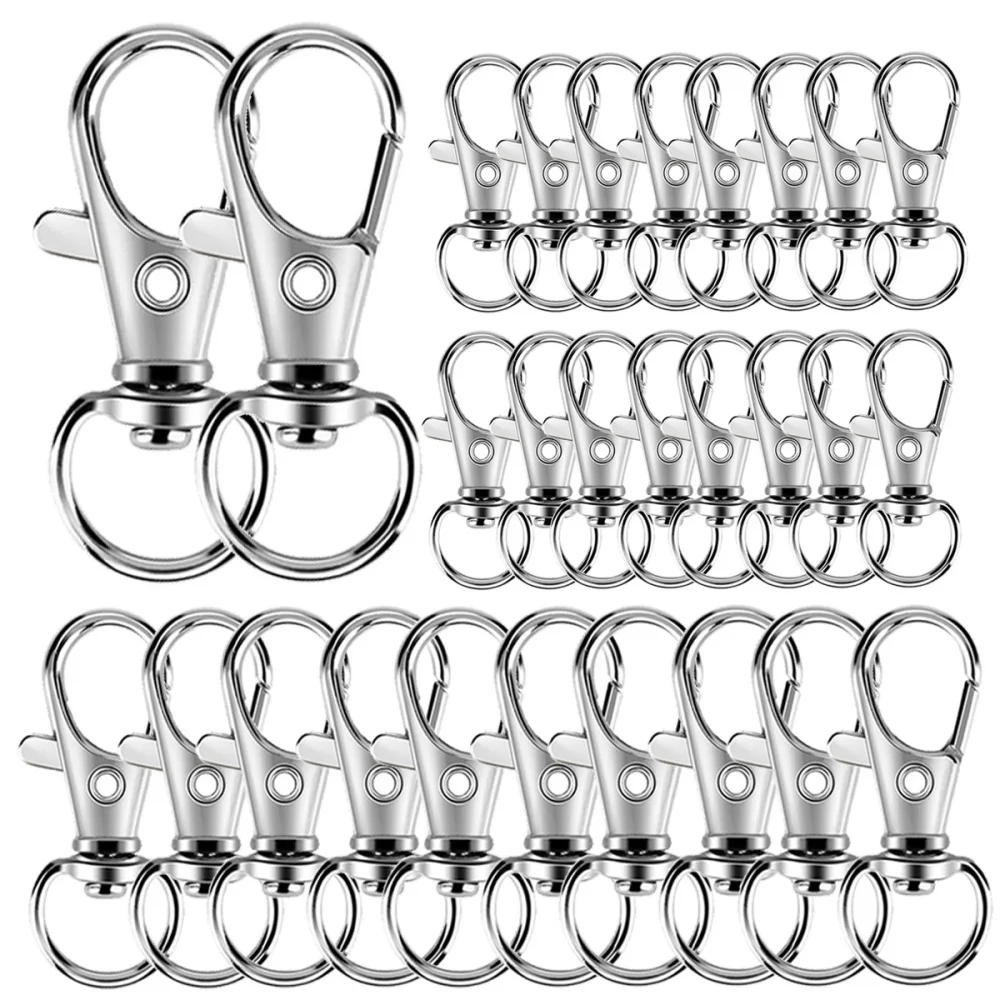 25-200Pcs Metal Swivel Snap Hooks Lobster Clasp Keychains Stainless Steel Swivel Key Chain Ring for Keychain Clip Jewelry Making 25-200Pcs Metal Swivel Snap Hooks Lobster Clasp Keychains Stainless Steel Swivel Key Chain Ring for Keychain Clip Jewelry Making