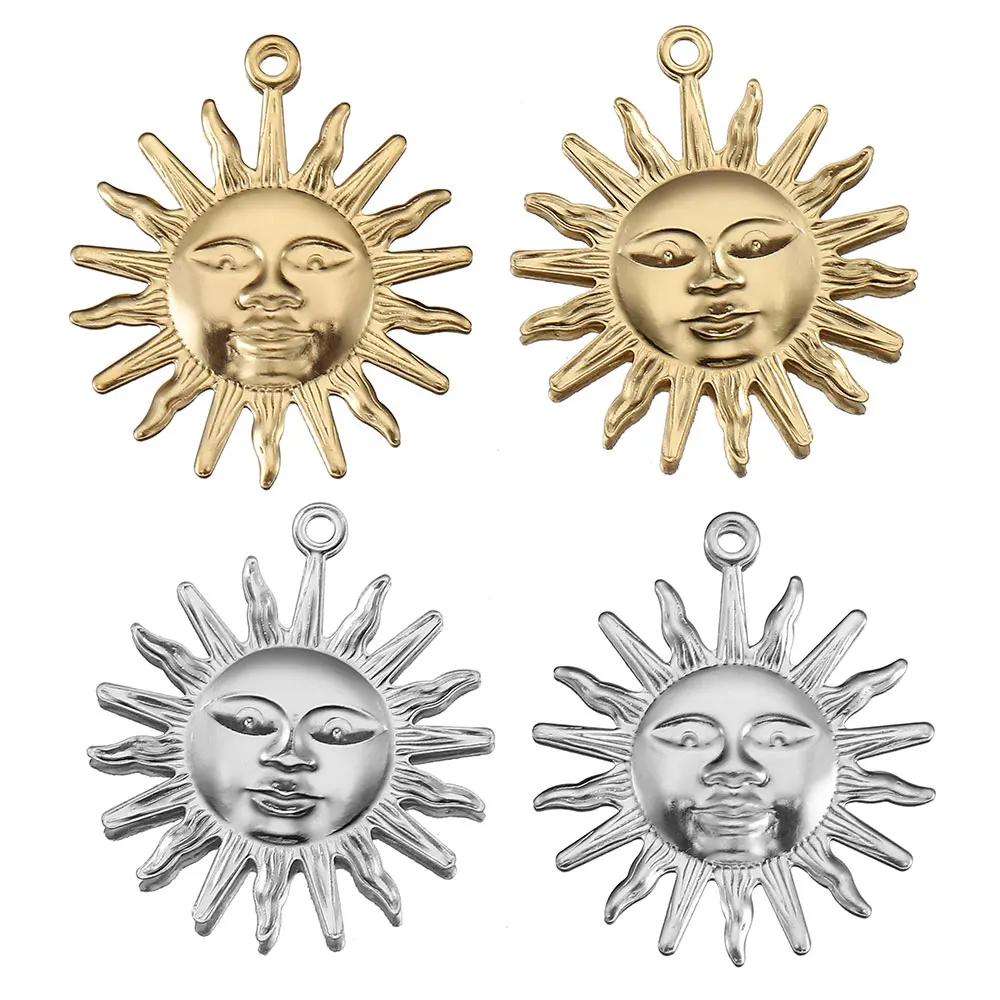 5 Pieces Gold Stainless Steel Sun Coconut Tree Pendant DIY Necklace Bracelet Earrings Pendant Gift Jewelry Making Accessories 5 Pieces Gold Stainless Steel Sun Coconut Tree Pendant DIY Necklace Bracelet Earrings Pendant Gift Jewelry Making Accessories