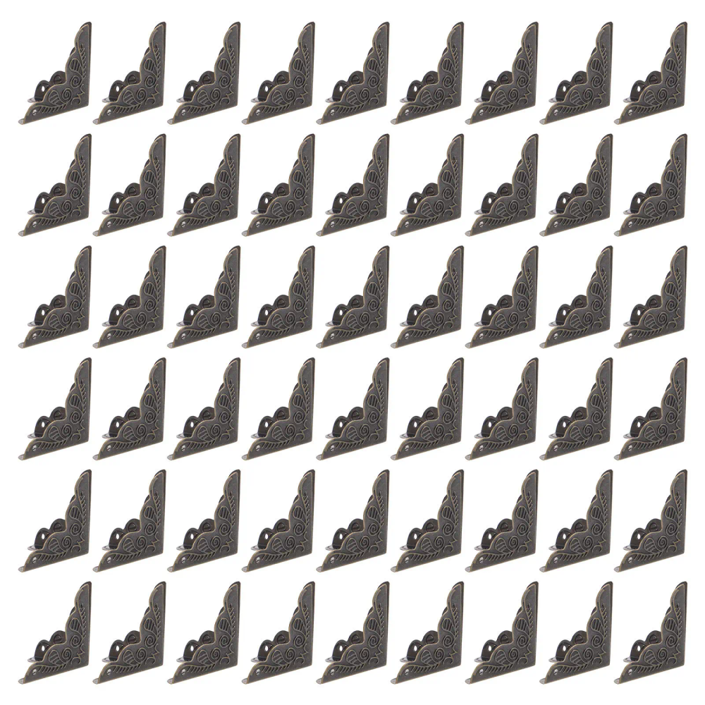 100Pcs -Style Iron Corner Guards for Wooden Boxes Jewelry Chests Cabinets Furniture Decorative Edge Protectors Triangle 100Pcs -Style Iron Corner Guards for Wooden Boxes Jewelry Chests Cabinets Furniture Decorative Edge Protectors Triangle
