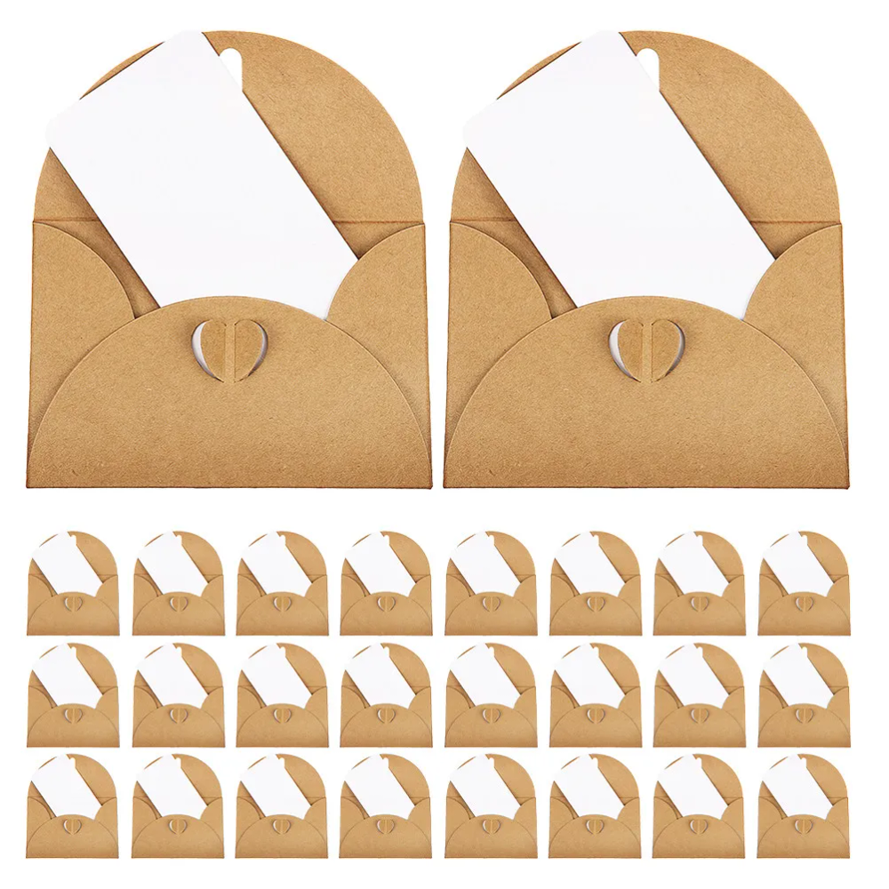 30 Sets Heart Clasp Kraft Envelopes Mini Credit Card Size Vintage Brown Blank Cards Wedding Birthday Graduation Party 30 Sets Heart Clasp Kraft Envelopes Mini Credit Card Size Vintage Brown Blank Cards Wedding Birthday Graduation Party
