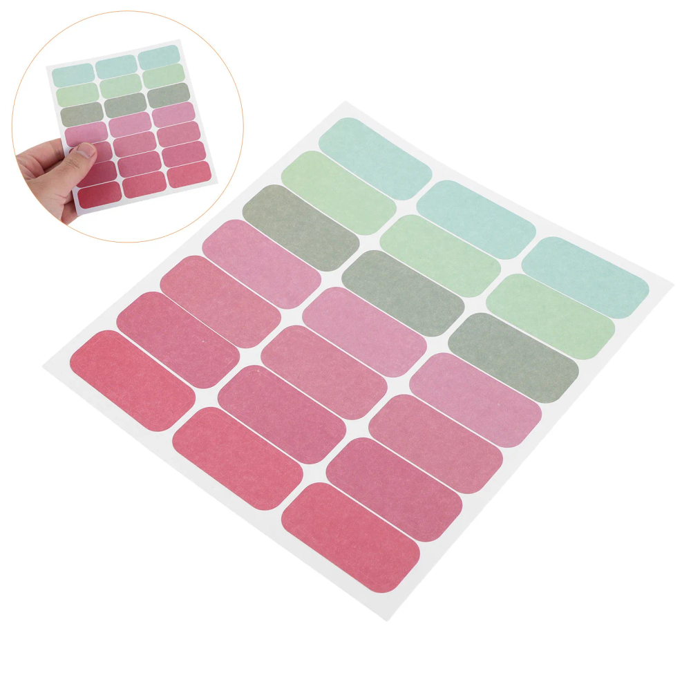 5Sheet Blank Adhesive Label Stickers Colored Writable Waterproof for Food Containers Baby Bottles School Organization Mailing