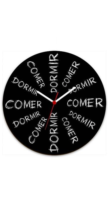 Relógio de Parede "Comer dá sono Dormir dá fome" Relógio de Parede "Comer dá sono Dormir dá fome"