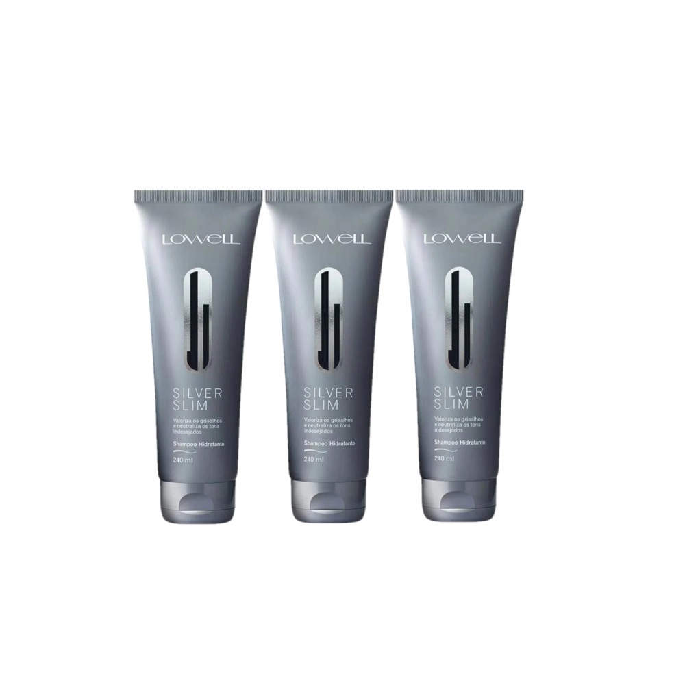 Kit Lowell Silver Slim Hidratante - Shampoo 240ml (3 Unidades) Kit Lowell Silver Slim Hidratante - Shampoo 240ml (3 Unidades)