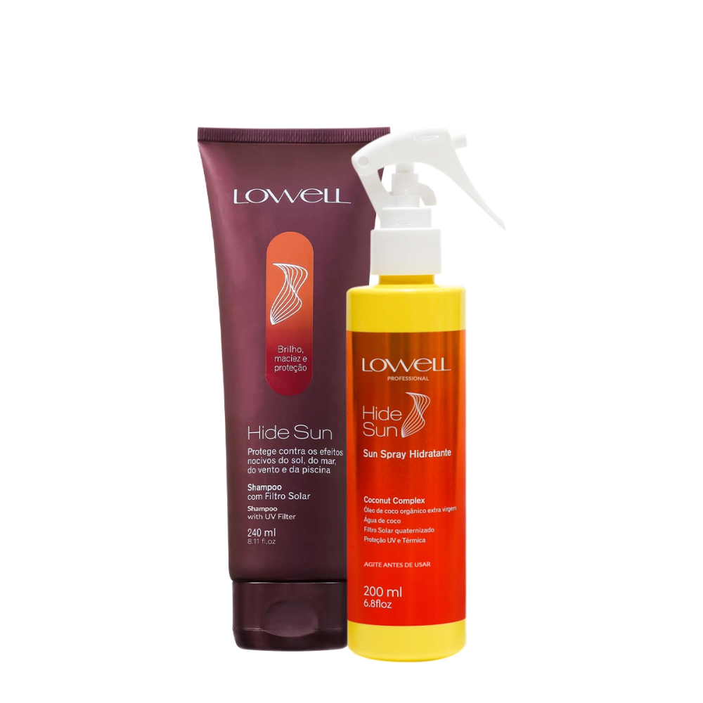 Kit Lowell Hide Sun Shampoo Spray Hidratante (2 Produtos) Kit Lowell Hide Sun Shampoo Spray Hidratante (2 Produtos)