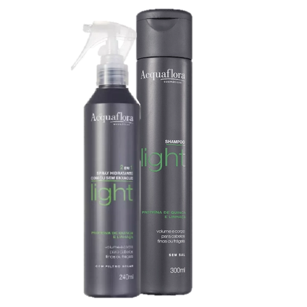 Acquaflora Light Spray Hidratante 240ml E Shampoo Sem Sal 300ml Acquaflora Light Spray Hidratante 240ml E Shampoo Sem Sal 300ml