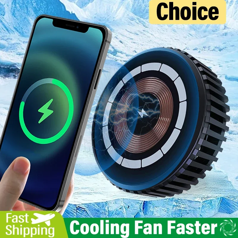 Portable Magnetic Phone Cooler with 15W Wireless Charging Function for Qi2 iPhone 16 15 14 13 Pro Max Fast Charging Cooling Fan Portable Magnetic Phone Cooler with 15W Wireless Charging Function for Qi2 iPhone 16 15 14 13 Pro Max Fast Charging Cooling Fan