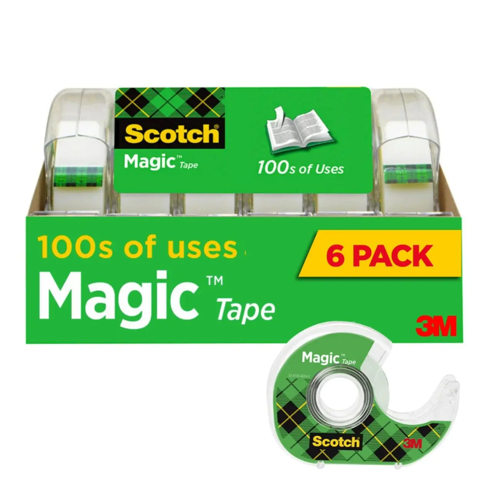 Invisible Magic Tape, 6 Rolls with Dispensers, Home Office School Supplies for Secure Paper Mending, Matte Finish Invisible Magic Tape, 6 Rolls with Dispensers, Home Office School Supplies for Secure Paper Mending, Matte Finish
