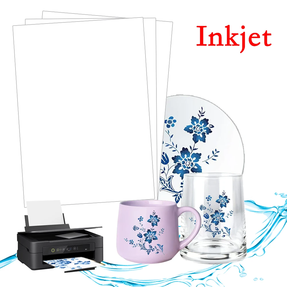 A4 10/20Pcs Inkjet Waterslide Decal Transfer Paper White &Transparent For DIY Mugs Procelain Phone Case Glass Metal Crystal Wood A4 10/20Pcs Inkjet Waterslide Decal Transfer Paper White &Transparent For DIY Mugs Procelain Phone Case Glass Metal Crystal Wood