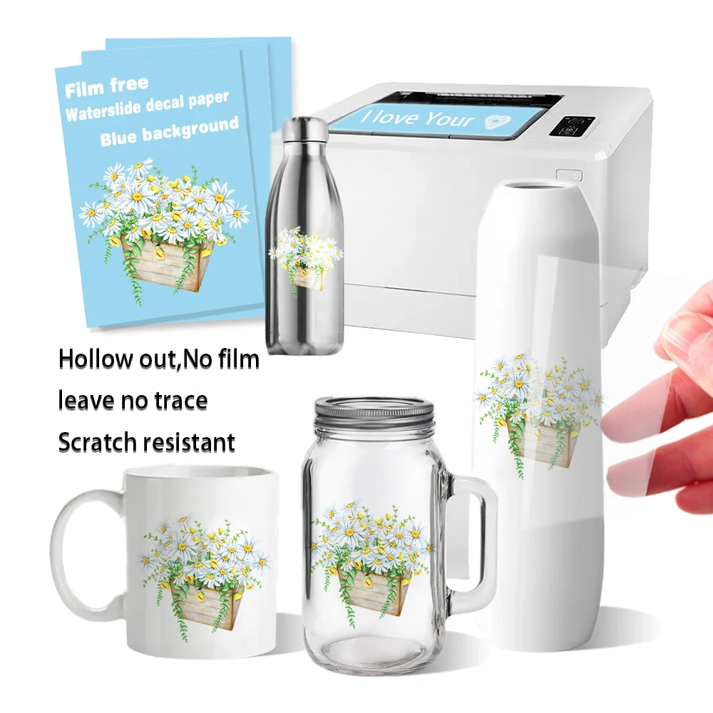 Laser Blue Paper Waterproof For Glass Mug Ceramics Water Transfer Paper Print Waterslide Decal Paper Laser Blue Paper Waterproof For Glass Mug Ceramics Water Transfer Paper Print Waterslide Decal Paper
