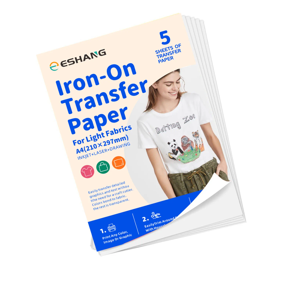5 Sheets A4 Heat Transfer Paper for T Shirts Printable Heat Transfer Vinyl for Inkjet Printer for Light & White Fabrics 5 Sheets A4 Heat Transfer Paper for T Shirts Printable Heat Transfer Vinyl for Inkjet Printer for Light & White Fabrics