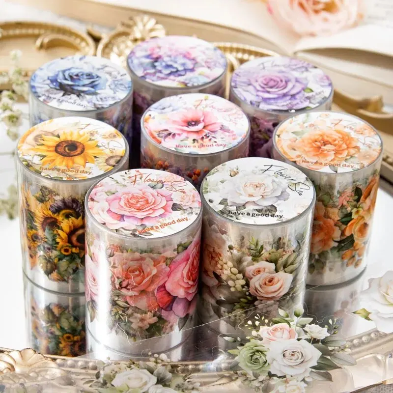 8Style 200cm/roll Flower Sea Tape Cut Film PET Plants Handbook DIY Material Decoration Stickers 8Style 200cm/roll Flower Sea Tape Cut Film PET Plants Handbook DIY Material Decoration Stickers