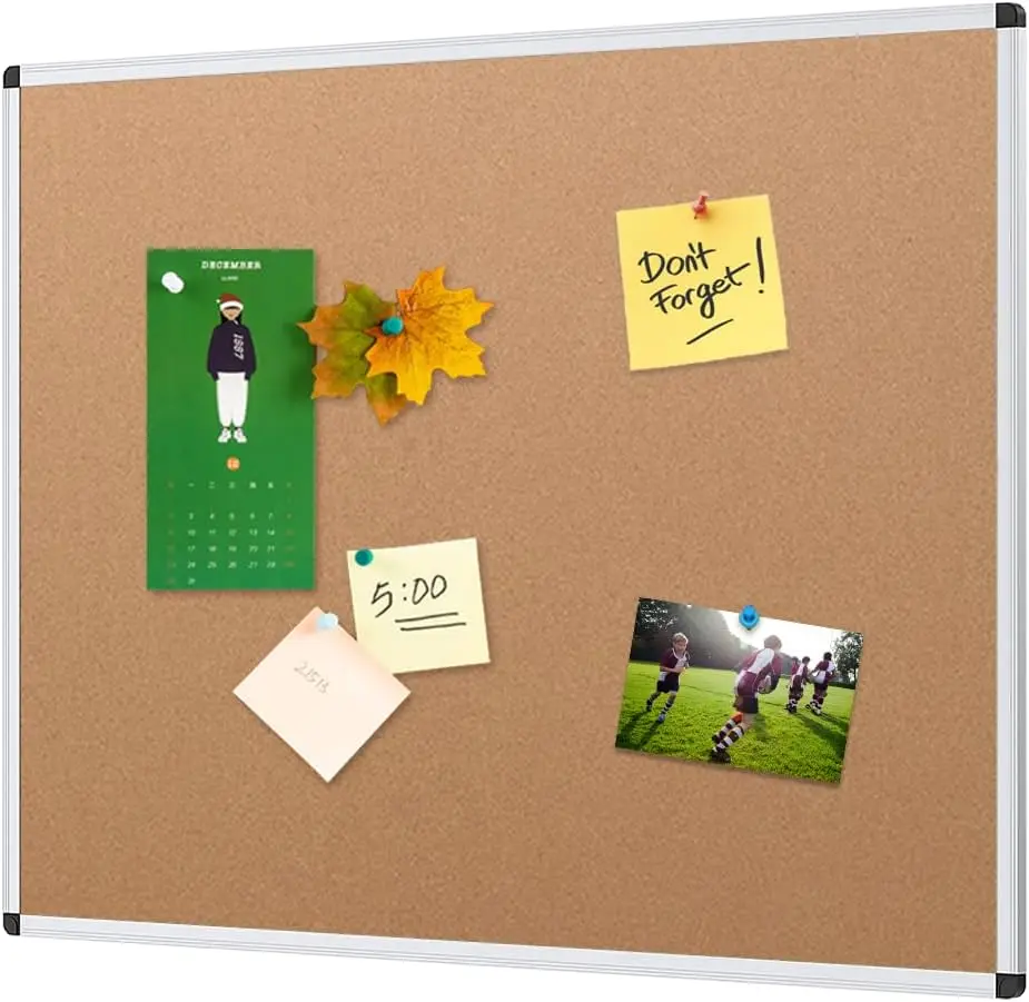 48x36 Inch Cork Bulletin Board with Silver Aluminum Frame for Office Home