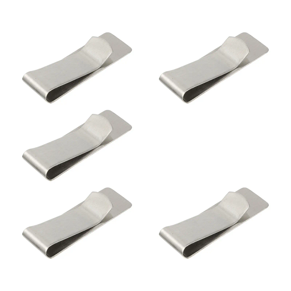 5Pcs Multi-Function Metal Money Clips Stainless Professional Cash Holders Portable Office Supply Convenient Paper Organizers
