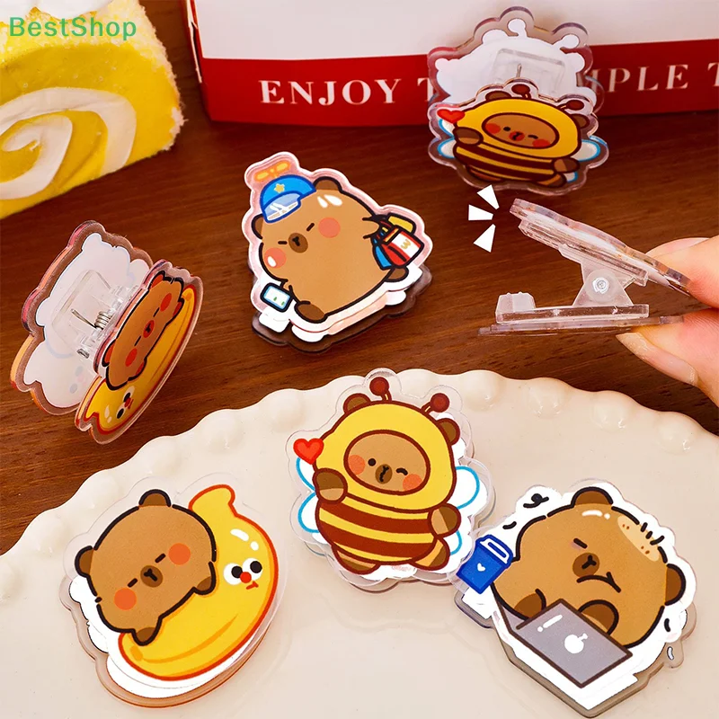 4pcs Cute Capybara Pp Clip Memo Clip Test Paper Folder Multifunctional Paper Profile Tidy Up Document Clip School Supplies 4pcs Cute Capybara Pp Clip Memo Clip Test Paper Folder Multifunctional Paper Profile Tidy Up Document Clip School Supplies