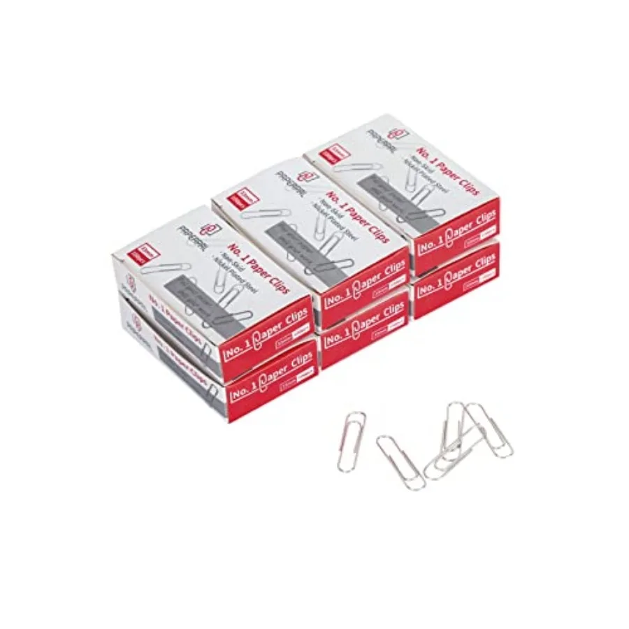 Paperclips for Office School and Personal Use, #1 Nonskid Paper Clip 1-2/7",600 Medium Paper Clips (6 Boxes of 100 Each), Silve Paperclips for Office School and Personal Use, #1 Nonskid Paper Clip 1-2/7",600 Medium Paper Clips (6 Boxes of 100 Each), Silve