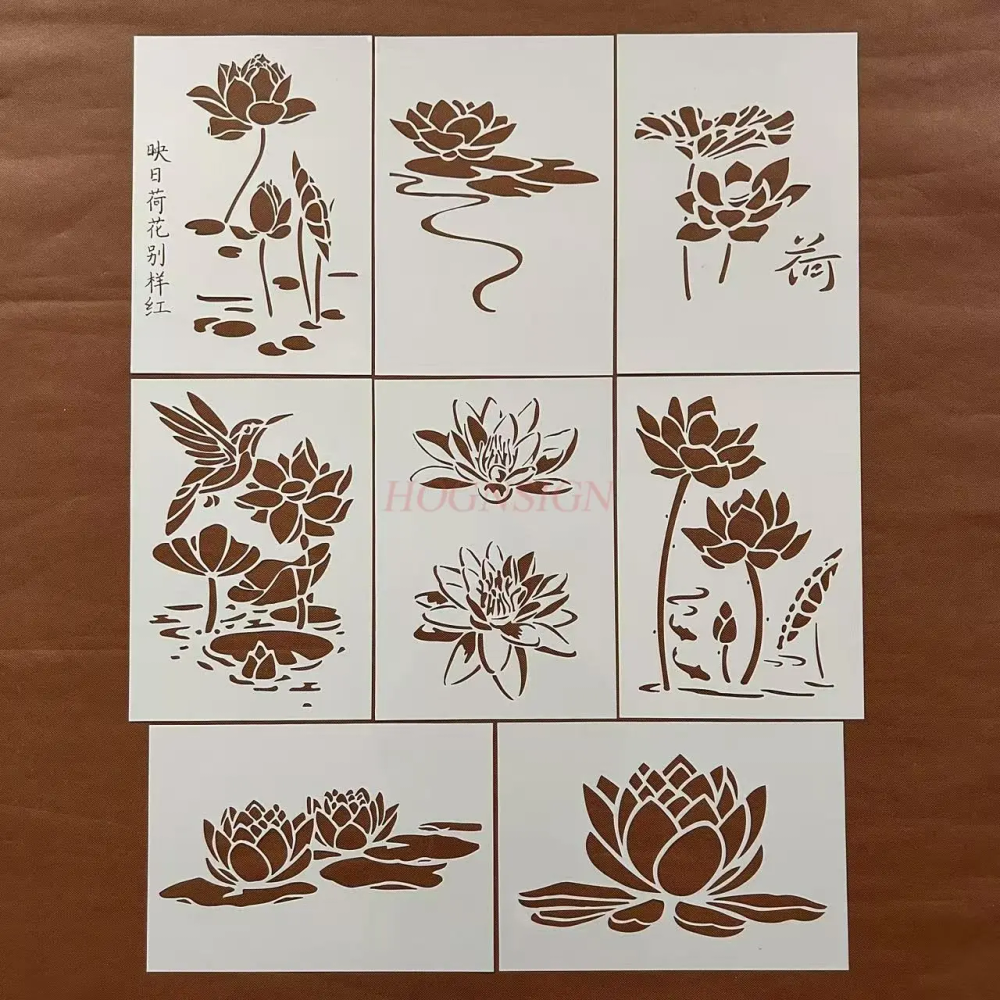 1pcs Lotus and lotus leaf creative ledger hollowed out hand copied poster graffiti spray painting auxiliary template ruler 1pcs Lotus and lotus leaf creative ledger hollowed out hand copied poster graffiti spray painting auxiliary template ruler