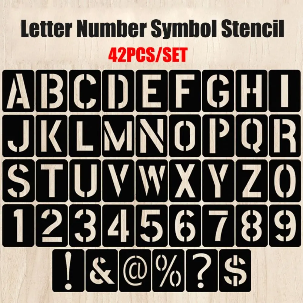 42PCS Letter Number Symbol Craft Hollow Stencil Stamping Embossing Template 42PCS Letter Number Symbol Craft Hollow Stencil Stamping Embossing Template