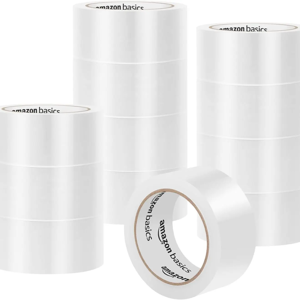 Strong Plastic Adhesive Packing Tape for Shipping, Sealing Boxes, Moving, Storage, Clear, 1.88 in x 54.6 yds, 12-Pack Strong Plastic Adhesive Packing Tape for Shipping, Sealing Boxes, Moving, Storage, Clear, 1.88 in x 54.6 yds, 12-Pack