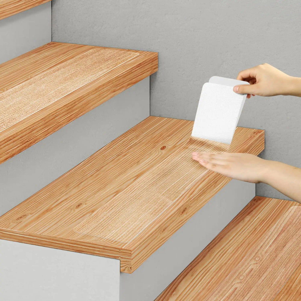 Clear Non-Slip Treads for Wooden Steps Indoor, 5 Pack 4" x 24" Pre-Cut Anti-Slip Strips, Grip Tape for Stairs, Dogs, Kids, Pets, Clear Non-Slip Treads for Wooden Steps Indoor, 5 Pack 4" x 24" Pre-Cut Anti-Slip Strips, Grip Tape for Stairs, Dogs, Kids, Pets,