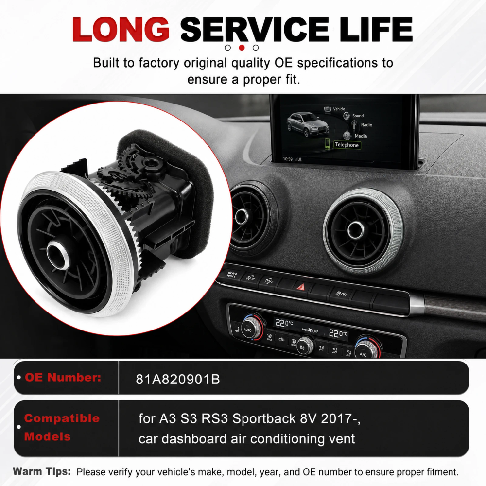81A820901B Car Dashboard Air Condition Vent For A3 S3 RS3 Sportback 8V 2017-,81A820901B Car Dashboard Air Condition Ven 81A820901B Car Dashboard Air Condition Vent For A3 S3 RS3 Sportback 8V 2017-,81A820901B Car Dashboard Air Condition Ven