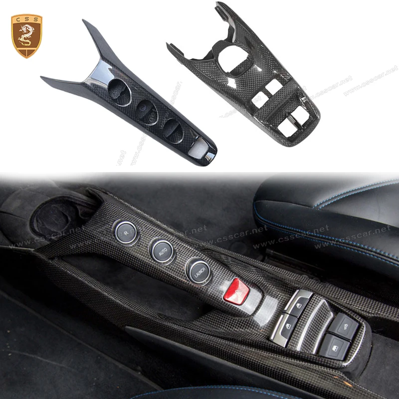 For Ferrari 488 GTB OEM Style Car Central Control Button Switch Panel Cover with Base Dry Carbon Fiber Interior Accessories For Ferrari 488 GTB OEM Style Car Central Control Button Switch Panel Cover with Base Dry Carbon Fiber Interior Accessories