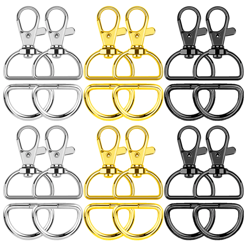 10/20 Set Large D Clip Swivel Keychain Hooks with D Rings, Purse Hardware, for DIY Crafts Handbag Hardware Sewing Projects 10/20 Set Large D Clip Swivel Keychain Hooks with D Rings, Purse Hardware, for DIY Crafts Handbag Hardware Sewing Projects